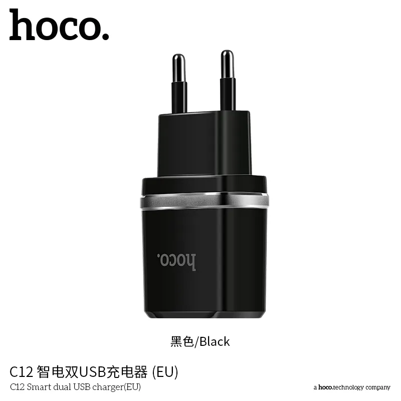 Tính năng chi tiết củ sạc Hoco C12 Smart PC chống cháy, hai cổng USB đầu ra 5V/2.4A