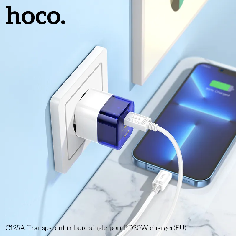 Củ Sạc PD20W Hoco C125A hỗ trợ sạc nhanh 20W PD/QC/FCP/AFC