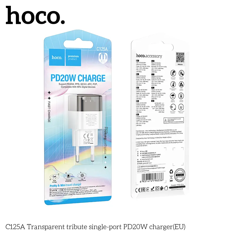 Tính năng chi tiết củ sạc EU với phích cắm tương thích chuẩn