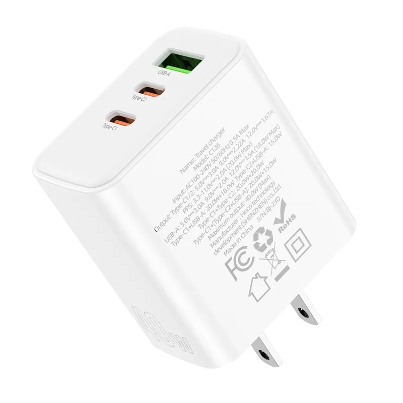Tính năng chi tiết Củ Sạc PD40W Hoco C126 hỗ trợ PD, QC, AFC, FCP