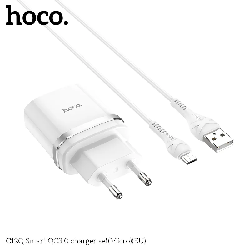 Bộ Sạc Hoco C12Q tích hợp chân cắm EU chuẩn chất lượng cao