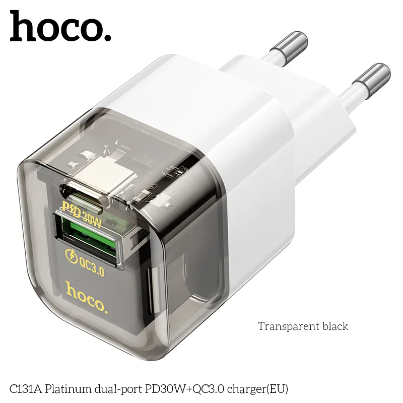 Công suất 30W Type-C và 18W USB-A sạc nhanh đa chuẩn