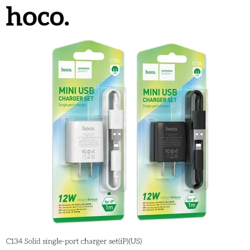 Bộ Sạc Kèm Dây iP Hoco C134 Solid (US)