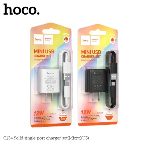 Bộ Sạc Kèm Dây Micro Hoco C134 Solid (US)