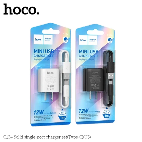 Bộ Sạc Kèm Dây Type-C Hoco C134 Solid (US)