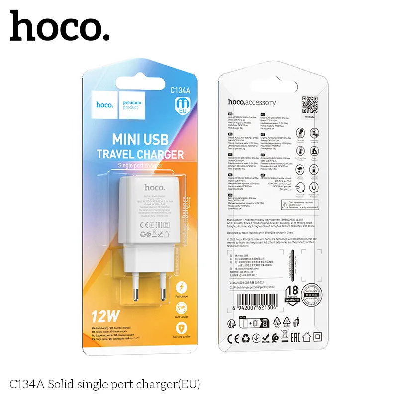 Công năng củ sạc Hoco C134A với đầu ra 5V/2.4A ổn định