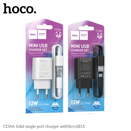 Bộ Sạc Kèm Dây Micro Hoco C134A Solid (EU)