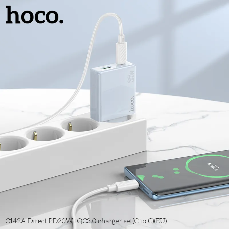 Tính năng chi tiết gồm USB-C 20W, USB-A 18W, hỗ trợ đồng thời hai cổng sạc