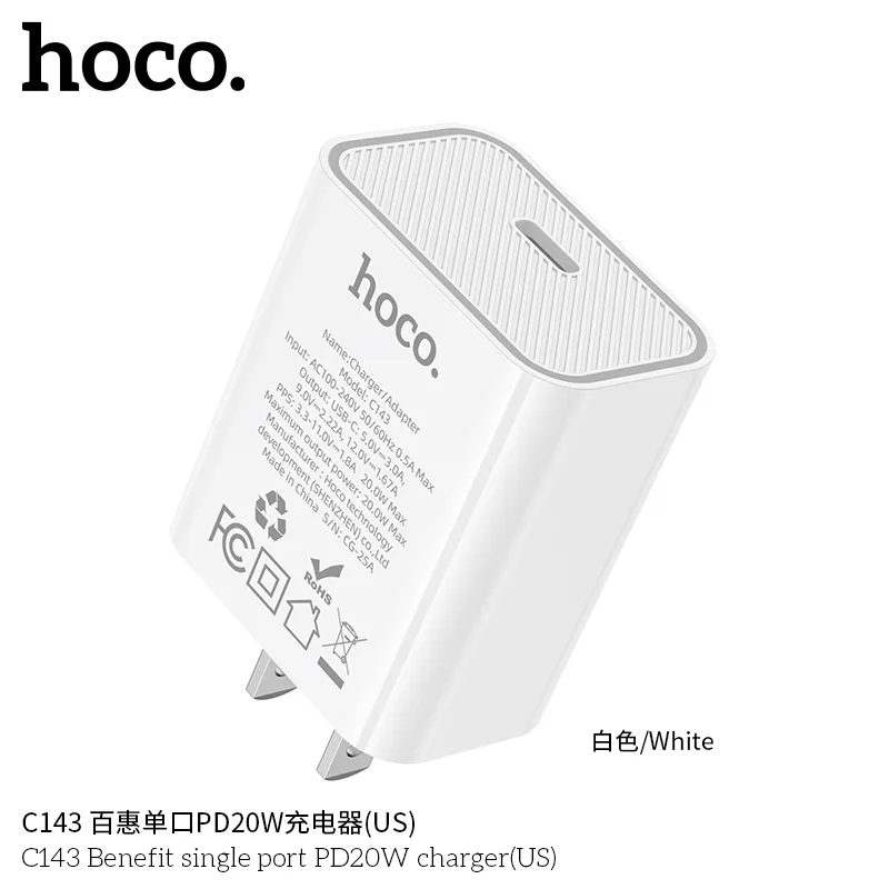 Trải nghiệm sạc hiệu quả với Củ Sạc PD20W Hoco C143 Benefit cùng công nghệ PD/QC/FCP/AFC