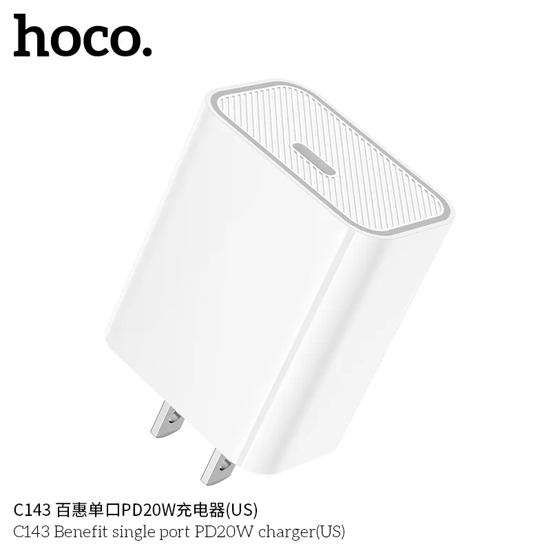 Tính năng chi tiết củ sạc PD20W Hoco C143 Benefit hỗ trợ PD, QC, FCP, AFC củ sạc nhanh an toàn