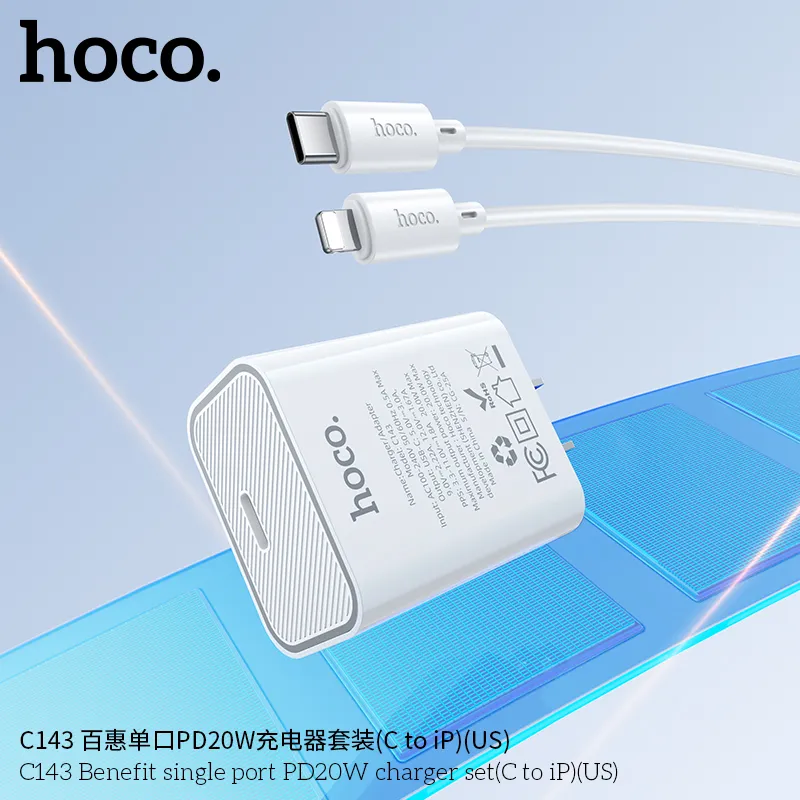 Sạc nhanh PD20W hỗ trợ USB-C, tương thích PD/QC/FCP/AFC tiện dụng mọi thiết bị
