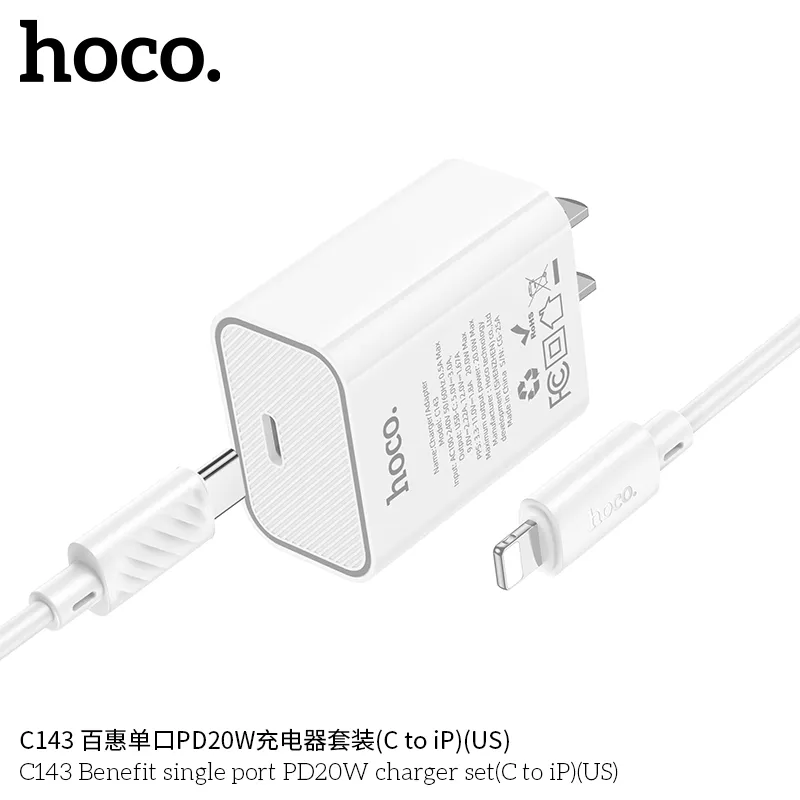 Tính năng chi tiết gồm cổng USB-C công suất 20W và dây cáp dài 1m bền bỉ