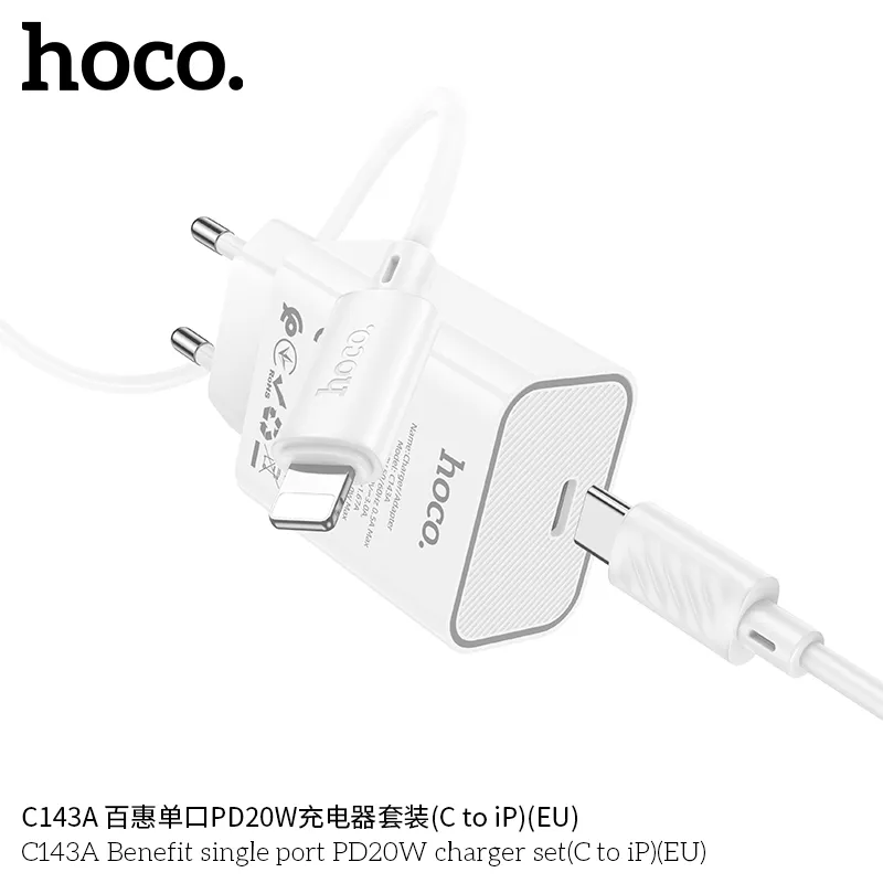 Bộ Sạc Hoco C143A với thiết kế ABS bền chắc và sang trọng