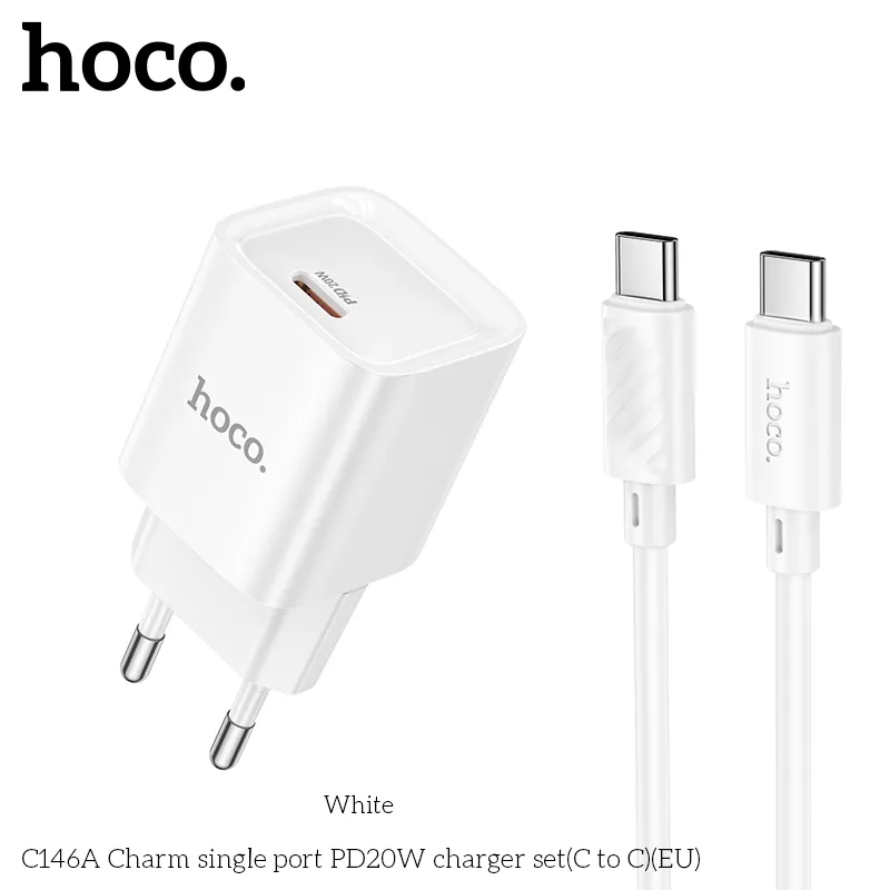 Bộ Sạc Hoco C146A có công suất 20W hỗ trợ sạc nhanh PD và QC