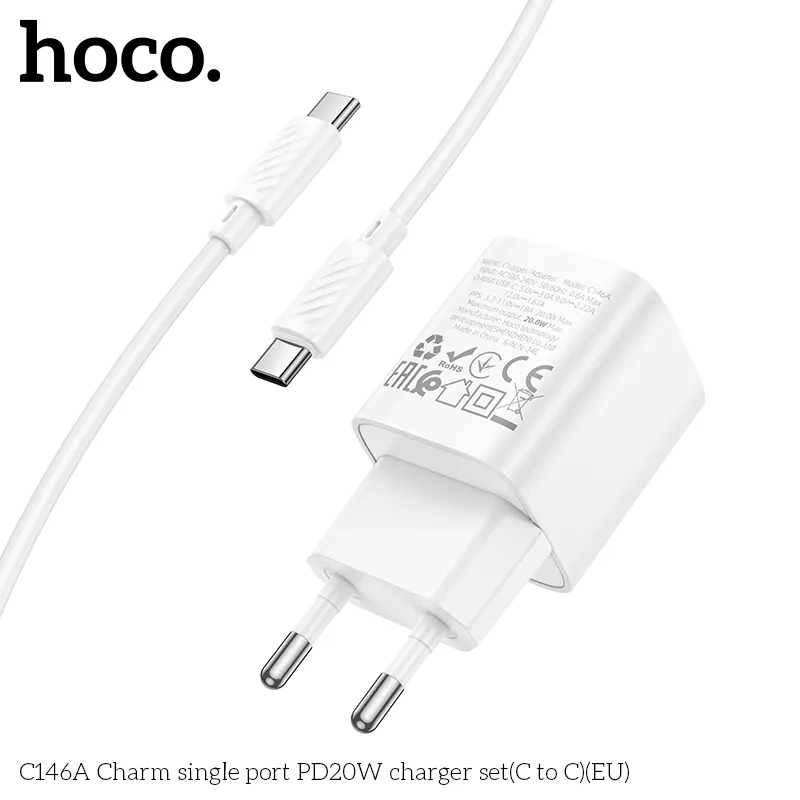 Đóng gói gồm củ sạc và dây cáp chắc chắn, dễ dàng mang theo