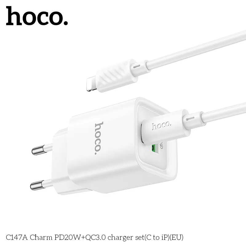 Đóng gói gồm củ sạc EU và cáp Lightning chuẩn dài 1m đầy đủ