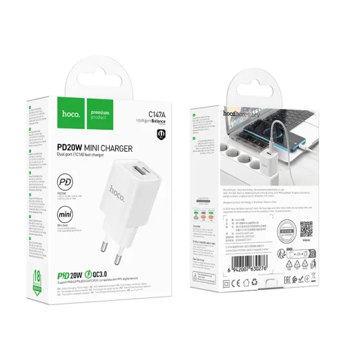 Củ Sạc PD20W+QC3.0 Hoco C147A Charm (EU)