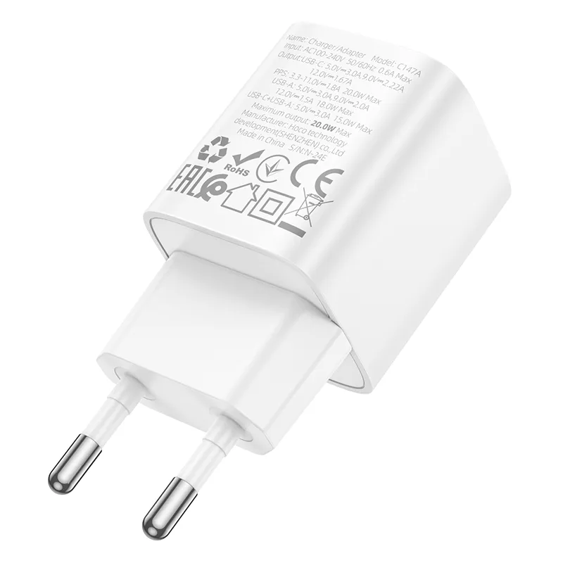Tính năng sạc kép Type-C 20W và USB-A 18W tiện lợi