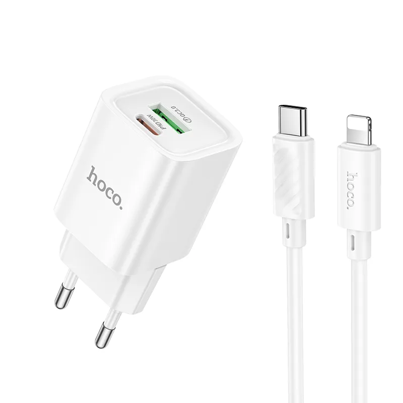Bộ Sạc Kèm Dây C to iP Hoco C149A Charm PD30W+QC3.0 (EU) thiết kế nhỏ gọn tiện lợi