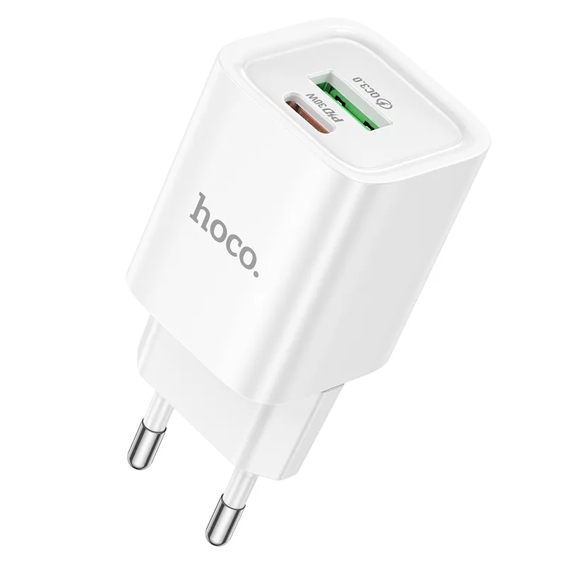 Củ Sạc PD30W+QC3.0 Hoco C149A Charm EU thiết kế nhỏ gọn màu trắng sang trọng
