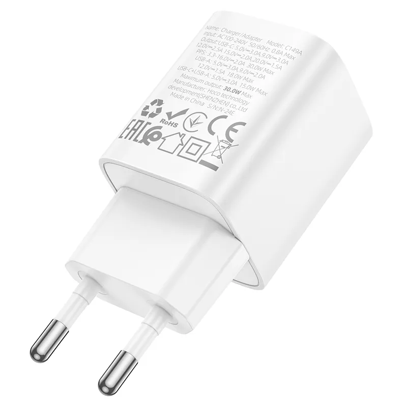 Tính năng chi tiết hỗ trợ sạc Type-C 30W và USB-A 18W, đa chuẩn sạc linh hoạt