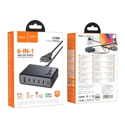 Củ Sạc PD45W Hoco C150A Modern 6 cổng (5C1A) bàn (EU)