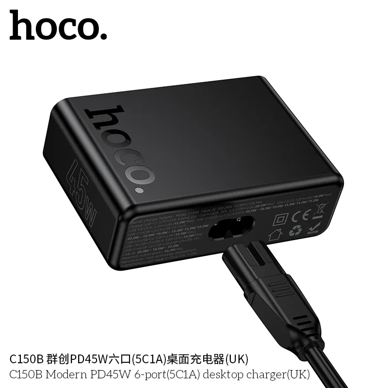 Củ Sạc PD45W Hoco C150B trải nghiệm sạc tiện lợi không lo quá nhiệt
