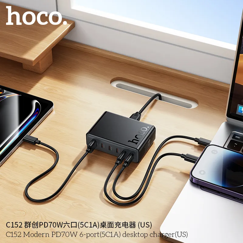 Thiết kế tinh tế, chắc chắn với 6 cổng sạc tiện lợi