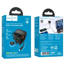 Củ Sạc PD20W+QC3.0 Hoco C154A Changer có dây kéo (EU)