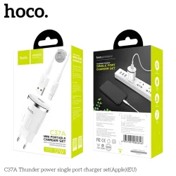 Bộ Sạc Kèm Dây iP Hoco C37A Thunder power (EU)