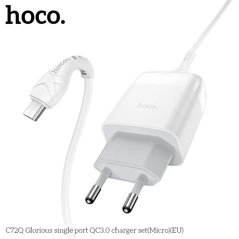 Tính năng chi tiết tích hợp phích cắm EU và cáp micro 1m tiện lợi