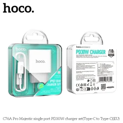 Bộ Sạc Kèm Dây Type-C to Type-C Hoco C76A Pro Majestic PD30W (EU)