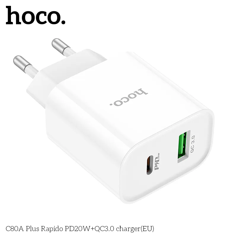 Củ sạc đa năng PD20W+QC3.0 hỗ trợ sạc nhanh Power Delivery và Quick Charge