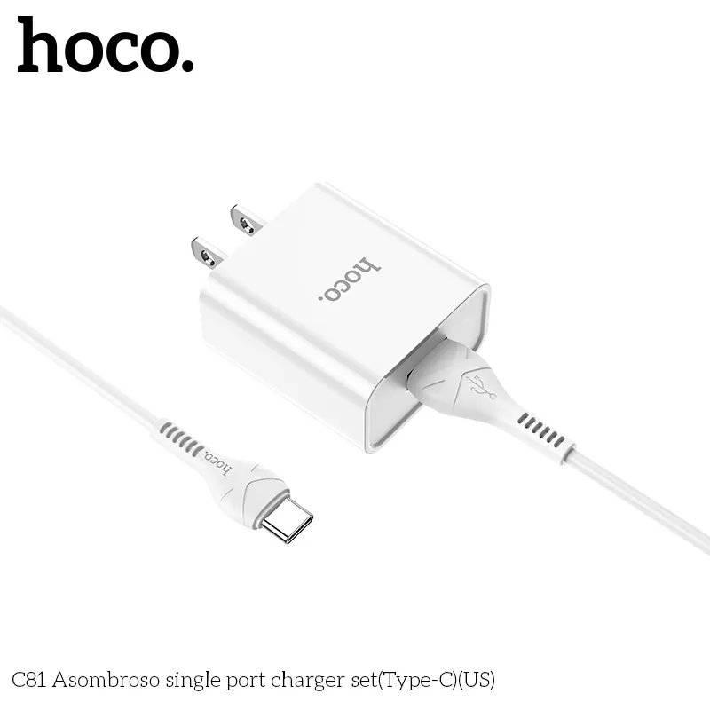 Tính năng chi tiết: phích cắm US, đầu ra USB đơn, cáp dài 1 mét màu trắng