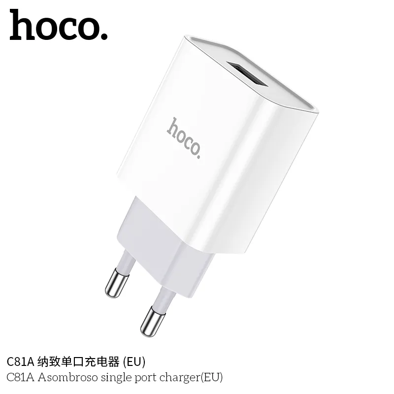 Trải nghiệm sạc nhanh và ổn định với Củ Sạc Hoco C81A Asombroso (EU) không lo gián đoạn