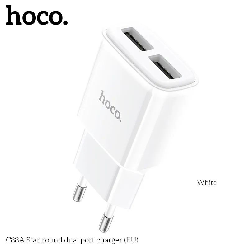 Kích thước củ sạc Hoco C88A 80x40x23mm, trọng lượng nhẹ chỉ 31g