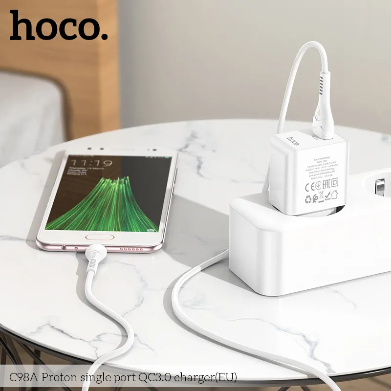 Củ Sạc Hoco C98A Proton kiểu dáng hiện đại, thẩm mỹ cao
