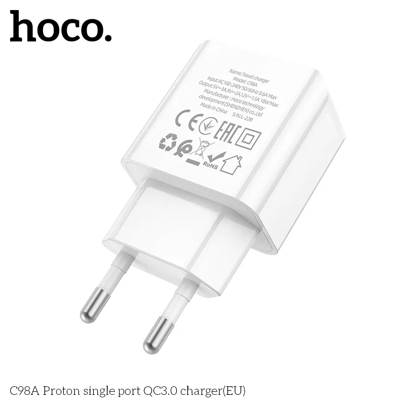 Củ Sạc QC3.0 công suất 18W sạc nhanh USB-A đa chuẩn
