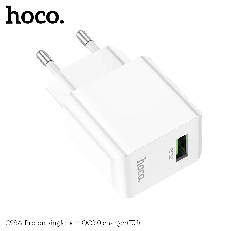 Trải nghiệm sạc nhanh ổn định với Củ Sạc Hoco C98A Proton