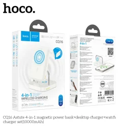 Sạc Không Dây Hoco CQ16 Astute 4-trong-1 (Pin dự phòng + Sạc bàn + Sạc đồng hồ) 10000mAh
