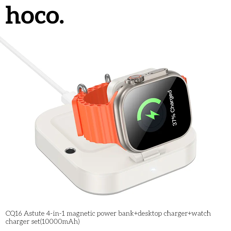 Sạc Không Dây Hoco CQ16 Astute 4-trong-1 dung lượng 10000mAh đa năng tiện ích