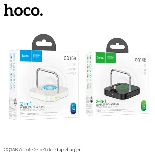 Sạc Không Dây Hoco CQ16B Astute 2-trong-1 Sạc bàn