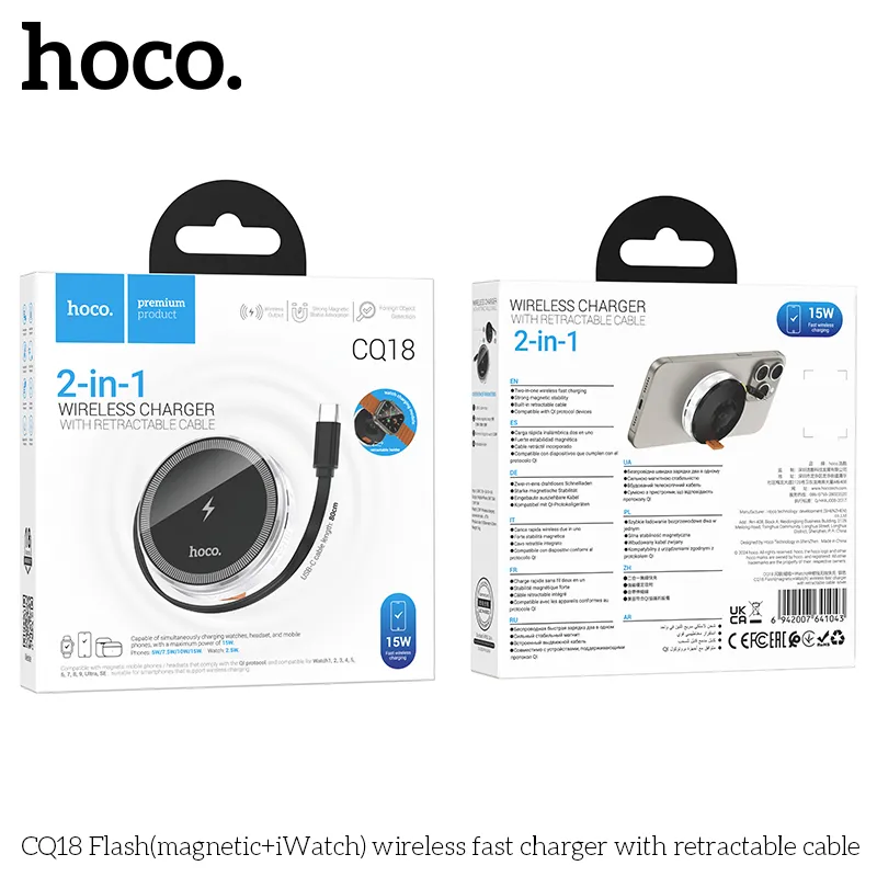 Sạc Không Dây Hoco CQ18 Flash thiết kế nhỏ gọn tiện lợi cho iWatch