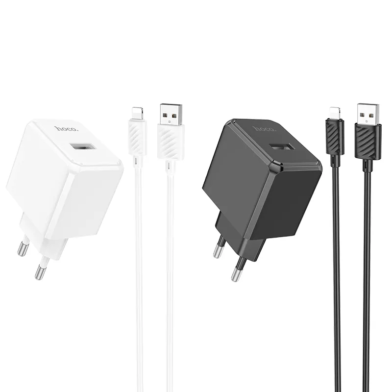Bộ sạc kèm dây iP Hoco CS11A Ocean (EU) thiết kế nhỏ gọn, chất liệu PC+ABS bền bỉ