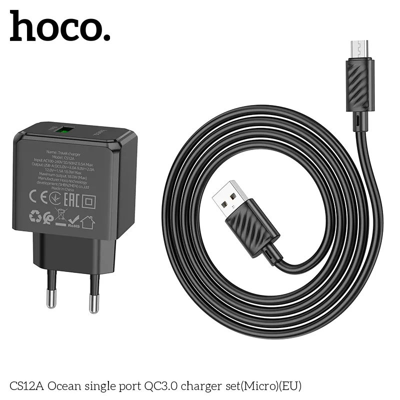 Tính năng chi tiết: Phích cắm tiêu chuẩn Mỹ, cáp Micro dài 1m, tổng trọng lượng 61g tiện lợi mang theo