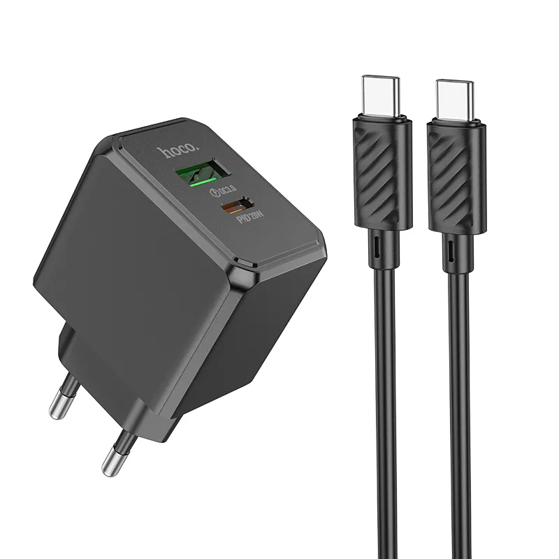 Bộ Sạc Kèm Dây Type-C to Type-C Hoco CS14A Ocean PD20W+QC3.0 (EU) thiết kế nhỏ gọn, tiện lợi dùng sạc nhanh