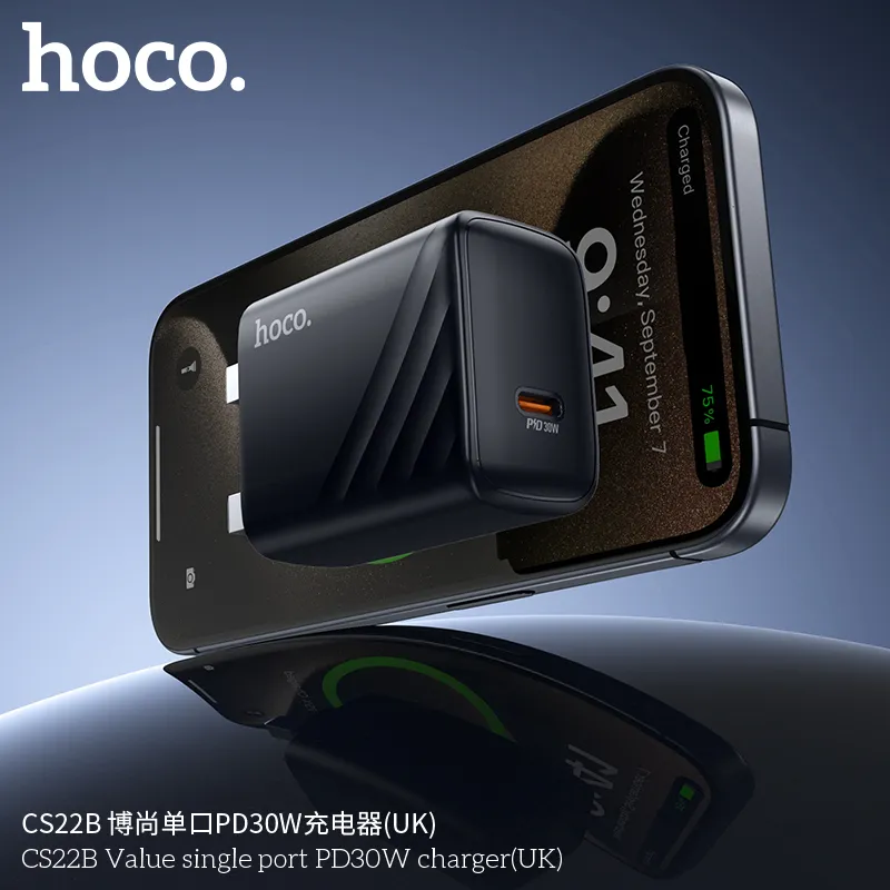 Củ Sạc PD30W Hoco CS22B Value (UK) thiết kế nhỏ gọn tiện lợi cho mọi thiết bị sạc nhanh hiệu quả