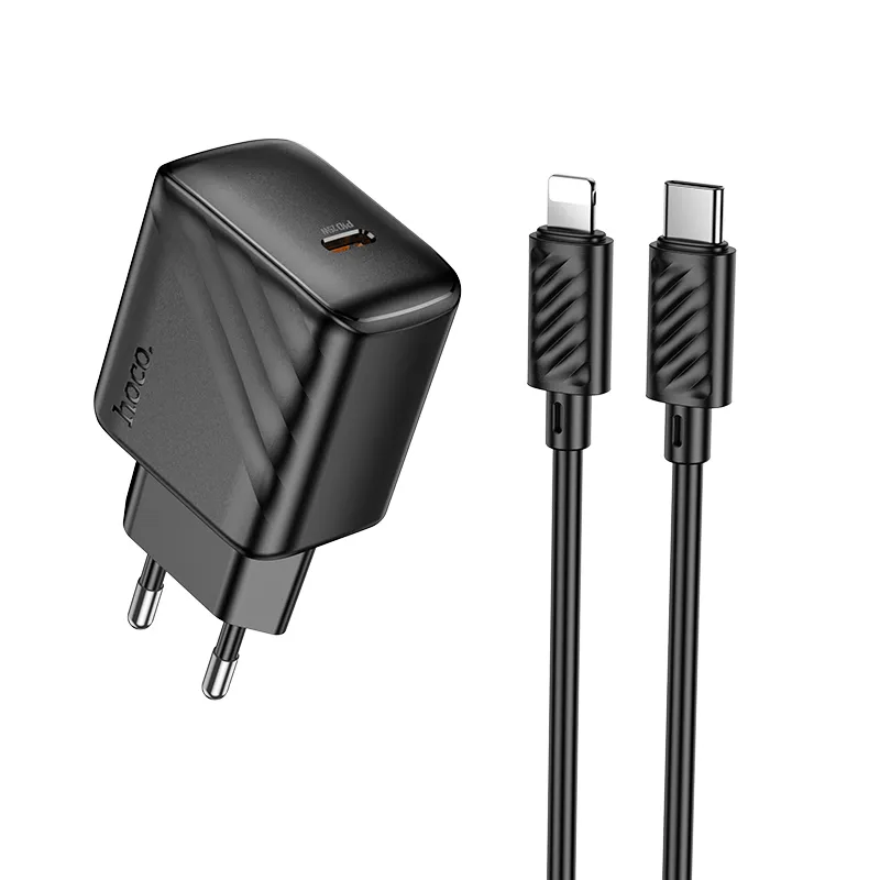 Bộ Sạc Kèm Dây C to iP Hoco CS24A Puerto PD25W (EU) thiết kế hiện đại, tiện lợi