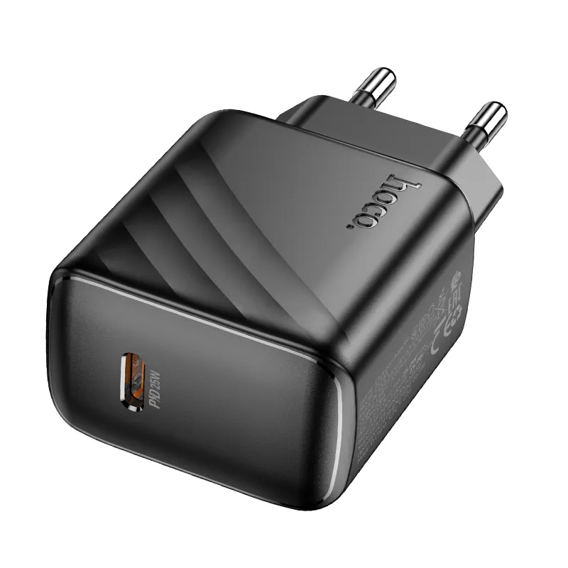 Tính năng củ sạc hỗ trợ sạc nhanh USB-C 25W, tương thích phích cắm EU chuẩn
