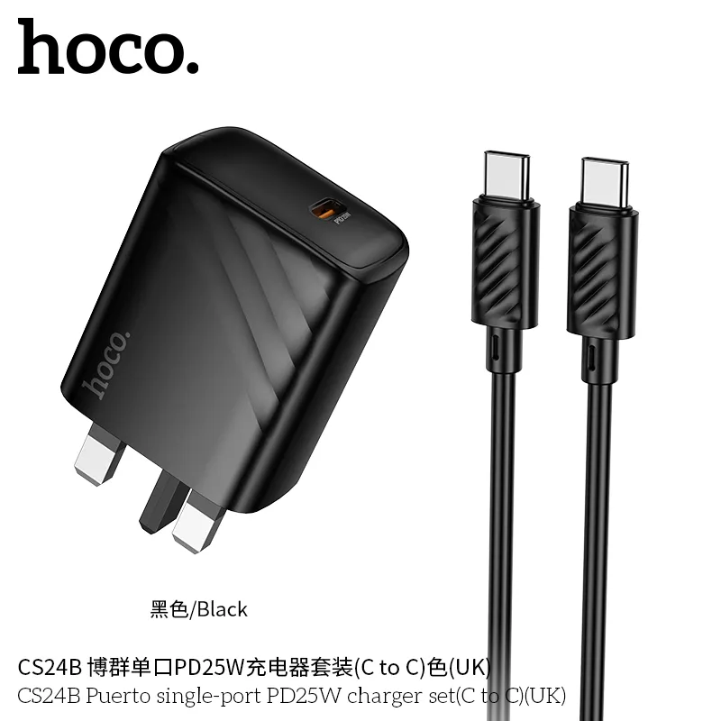 Kích thước Bộ Sạc Hoco CS24B 77x44x27.5mm trọng lượng 74g thuận tiện mang theo